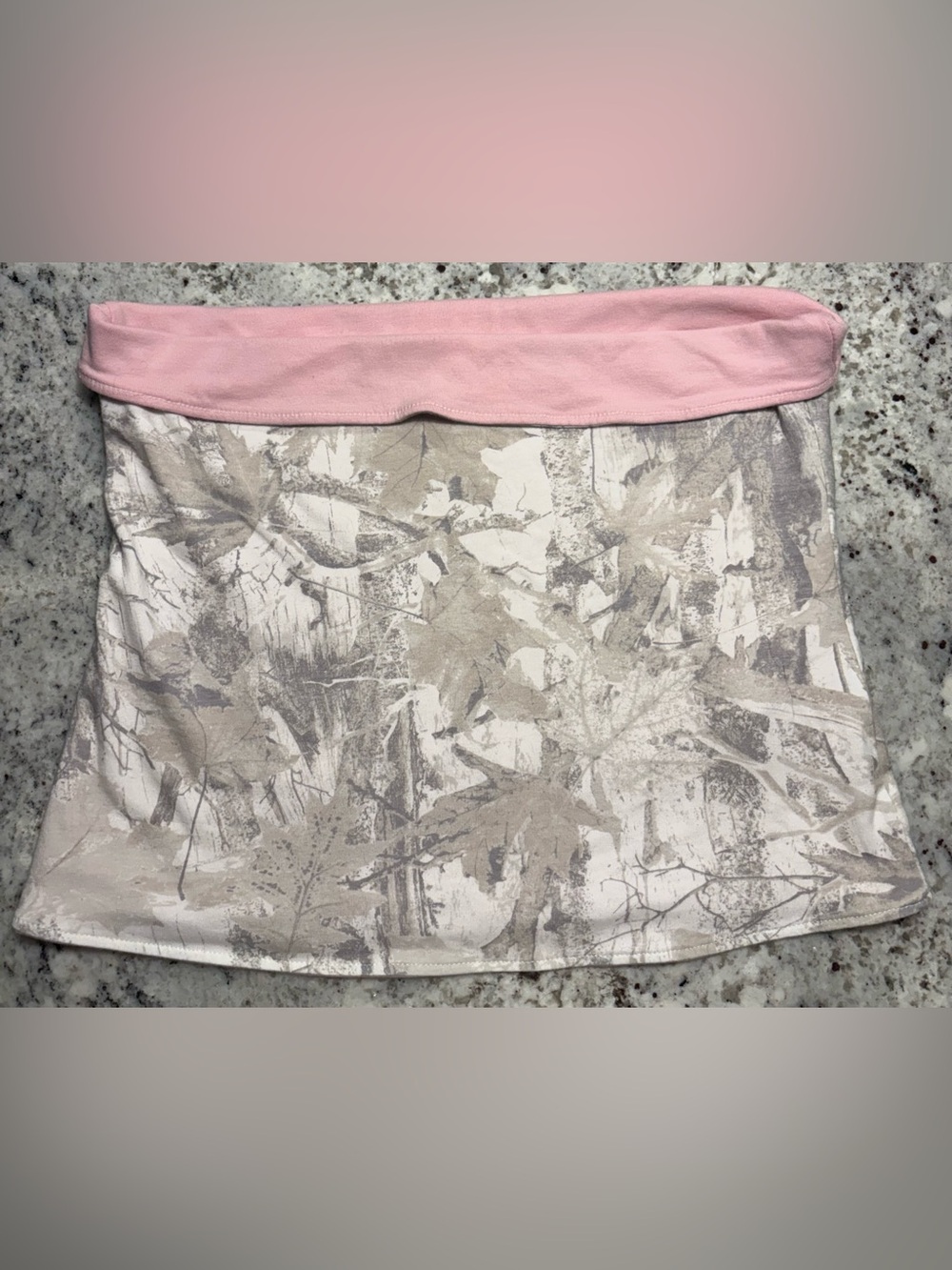 Hollister Pink Fold-Over Waist Printed Tube Skirt